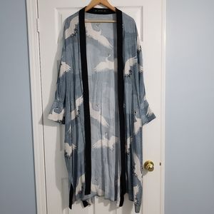 Zara Blue Crane Kimono
